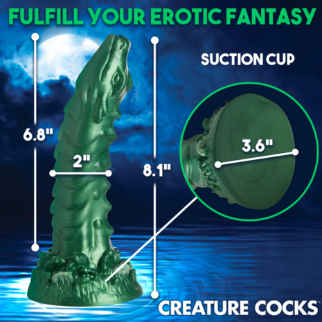Cockness Monster - Lake Creature Silicone Dildo - Green