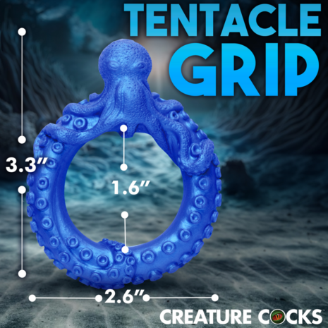Poseidon&amp;#039s Octo-Ring - Silicone Cock Ring - Blue