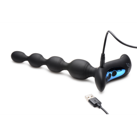 Vibrating and E-Stim Silicone Anal Beads with Remote Control