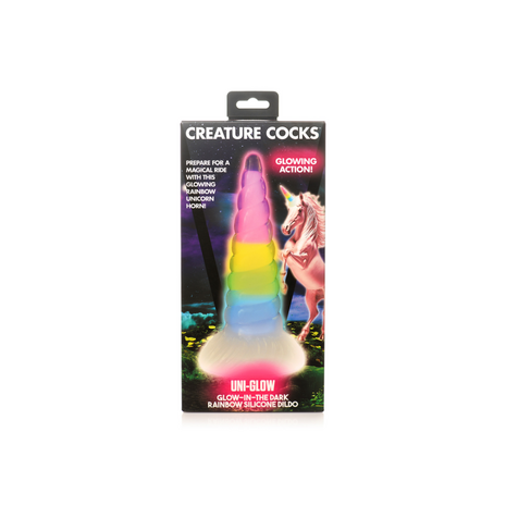 UniGlow - Glow-in-the-Dark Rainbow Silicone Dildo