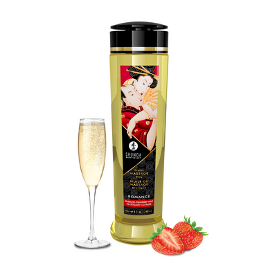 Erotic Massage Oil - Strawberry Sparkling Wine - 8 fl oz / 240 ml