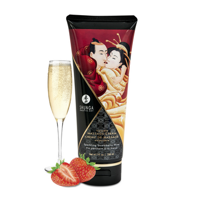 Kissable Massage Cream - Sparkling Strawberry Wine - 7 floz / 200 ml