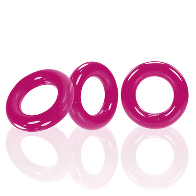 Willy Rings - 3-pack Stretchy Cockrings - Hot Pink