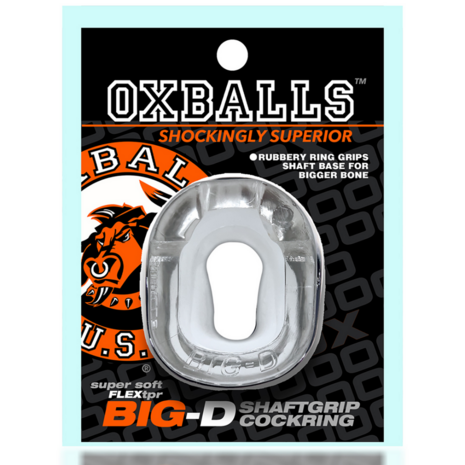 Big-D - Bigger Bulge Cockring with Shaft Grippers - Clear