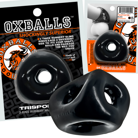 Tri-Sport XL - Thicker 3-Ring Cocksling - Black