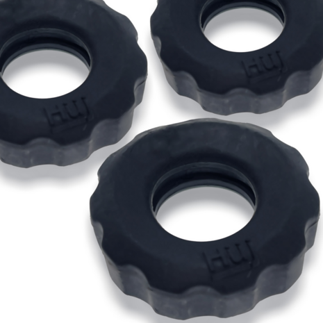 Super Huj - 3-pack Stretchy Cockrings - Tar Ice