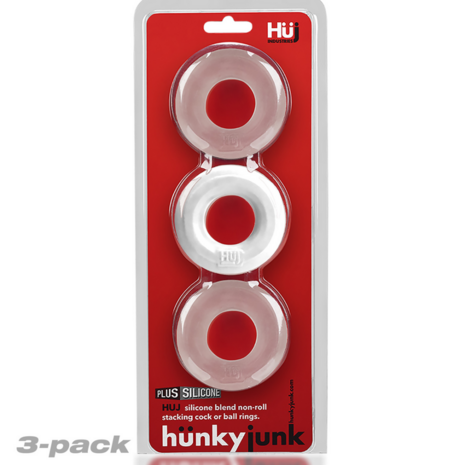 Huj3 - Cockring 3-pack - White Ice / Clear Ice