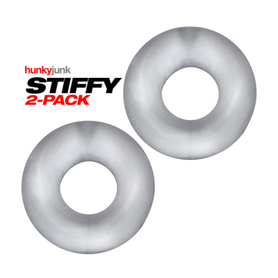 Stiffy - 2-pack No-Roll Cockrings - Clear Ice