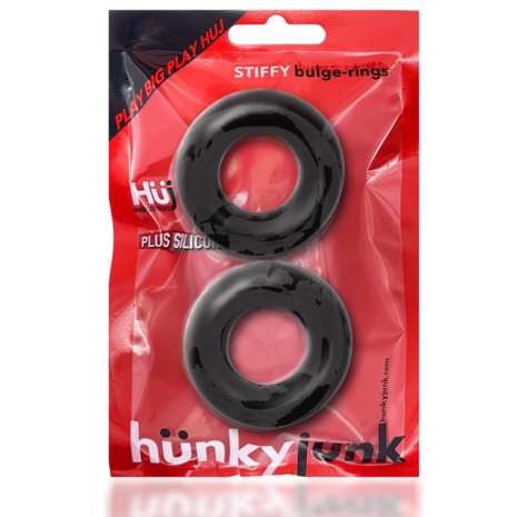 Stiffy - 2-pack No-Roll Cockrings - Tar Ice