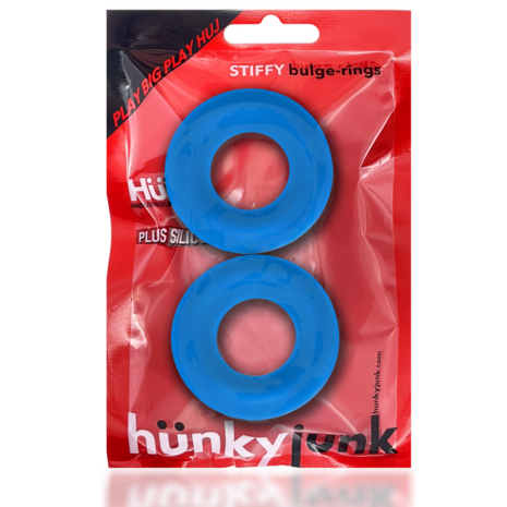 Stiffy - 2-pack No-Roll Cockrings - Teal Ice