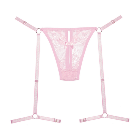 Say it with Garters - Lace Thong - OS - Pink