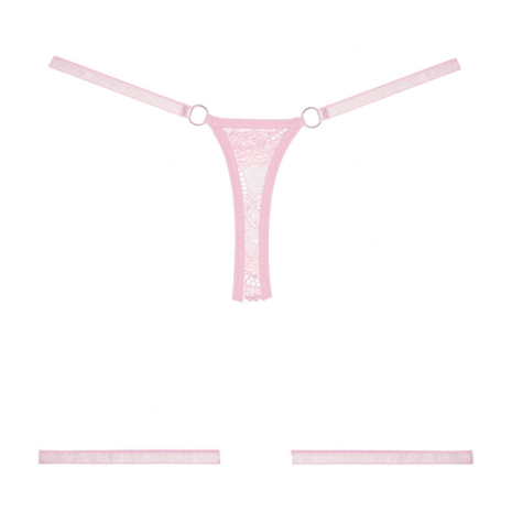 Say it with Garters - Lace Thong - OS - Pink